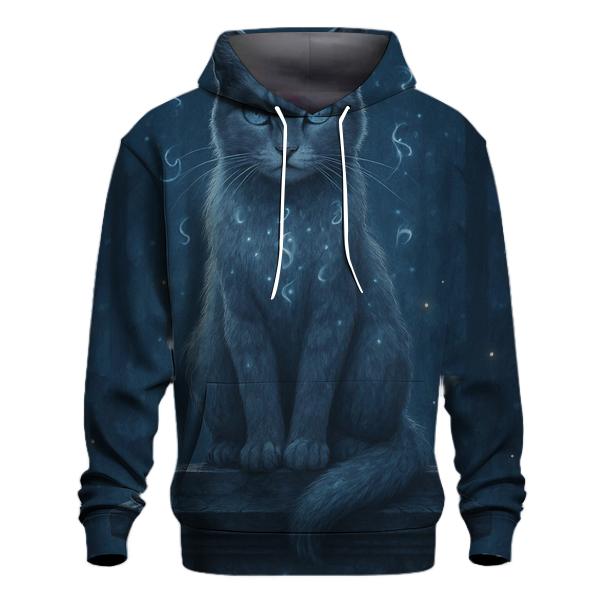 Moonlit Shrine Guardian Cat printed hoodies