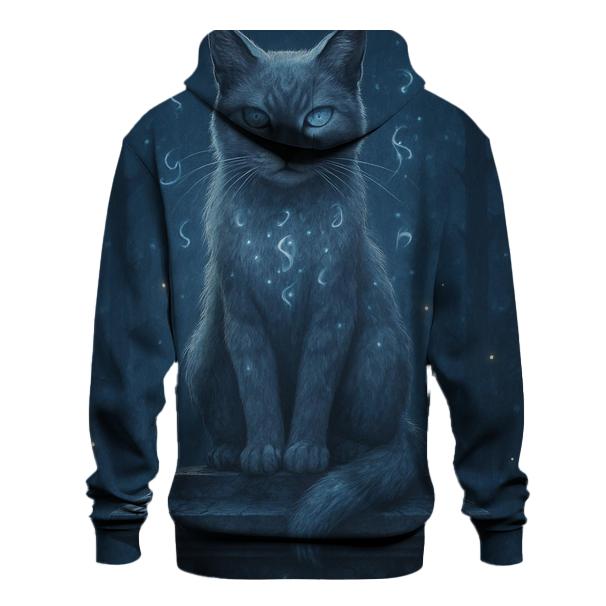 Moonlit Shrine Guardian Cat printed hoodies