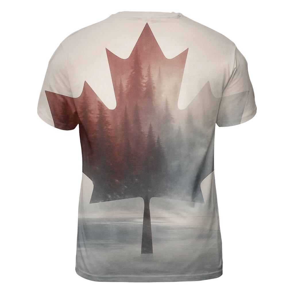Canadian Flag Forest Double Exposure designer pattern shirts
