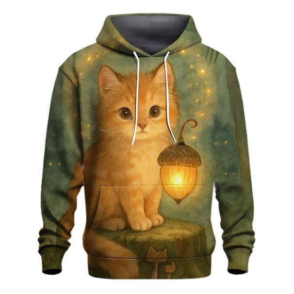 Forest Lantern Guardian Kitten graphic hoodies