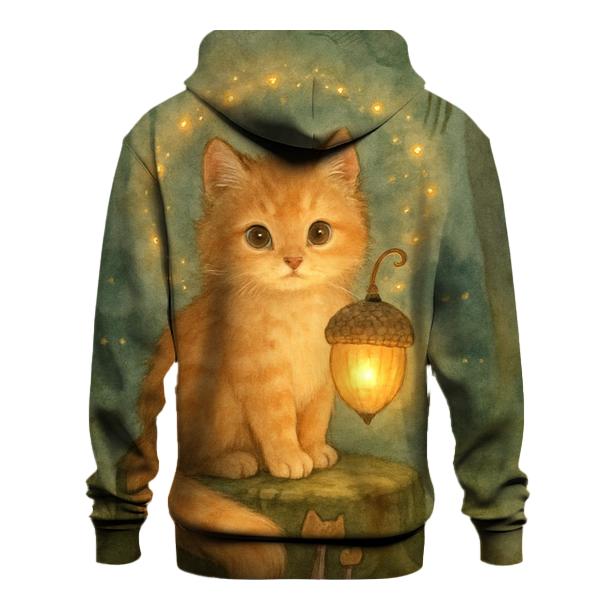 Forest Lantern Guardian Kitten graphic hoodies