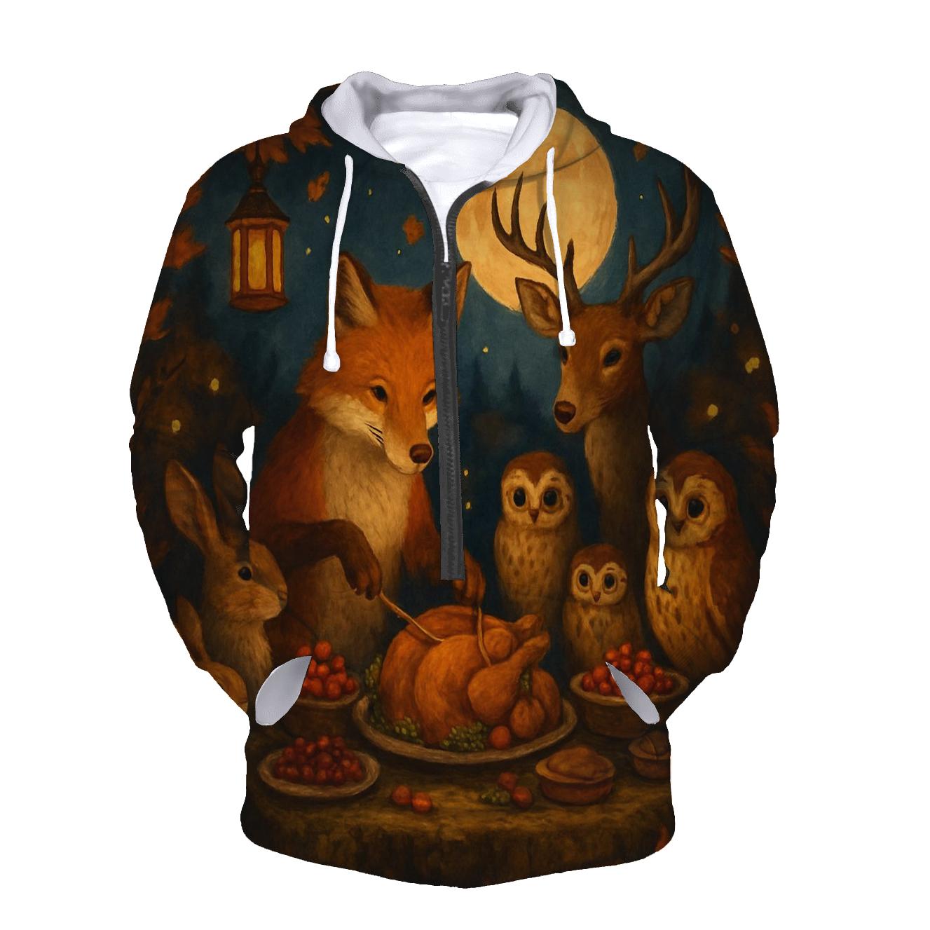Moonlit Woodland Gratitude Feast heavyweight hoodies
