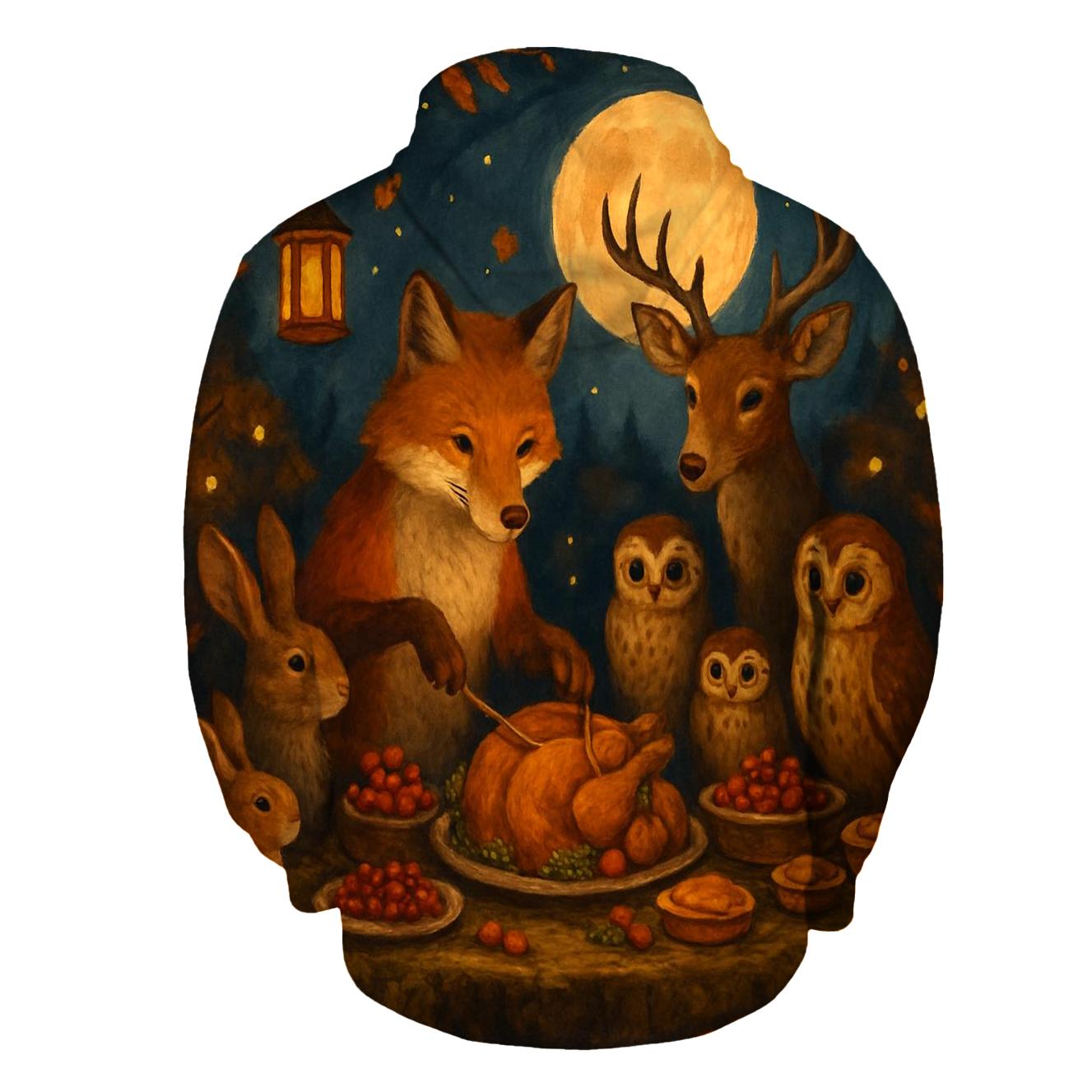 Moonlit Woodland Gratitude Feast heavyweight hoodies