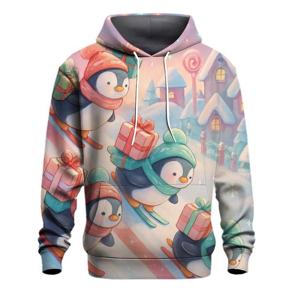 North Pole Penguin Ski Parade zip-up hoodies