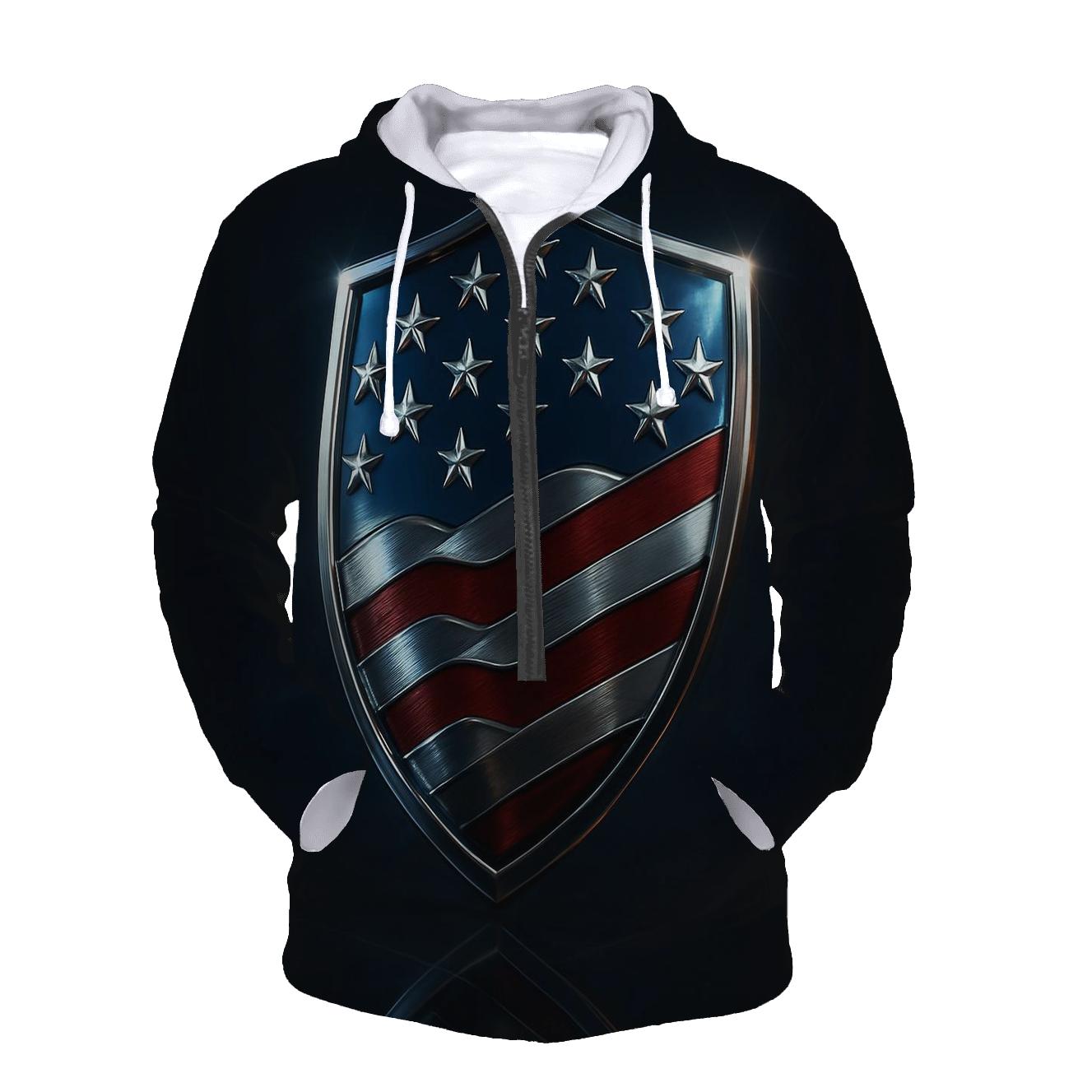Midnight Metallic Banner Shield premium hoodies