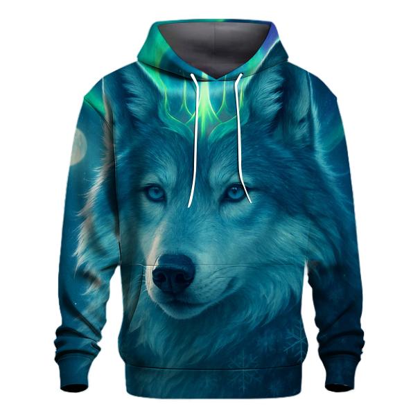 Aurora Ice Crown Wolf premium hoodies