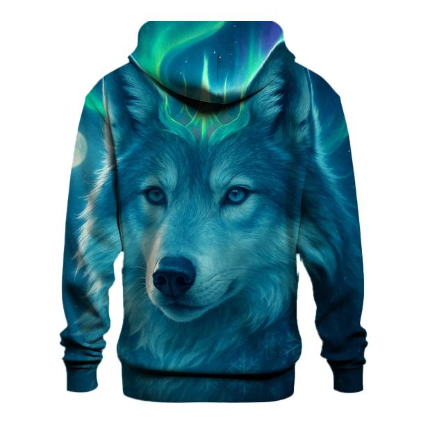 Aurora Ice Crown Wolf premium hoodies