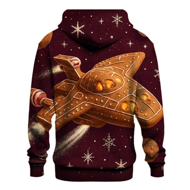 Gingerbread Starship Christmas Voyage pullover hoodies