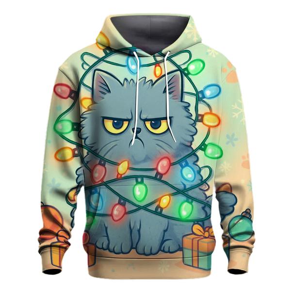 Grumpy Cat Tangled In Christmas Lights hoodie styles