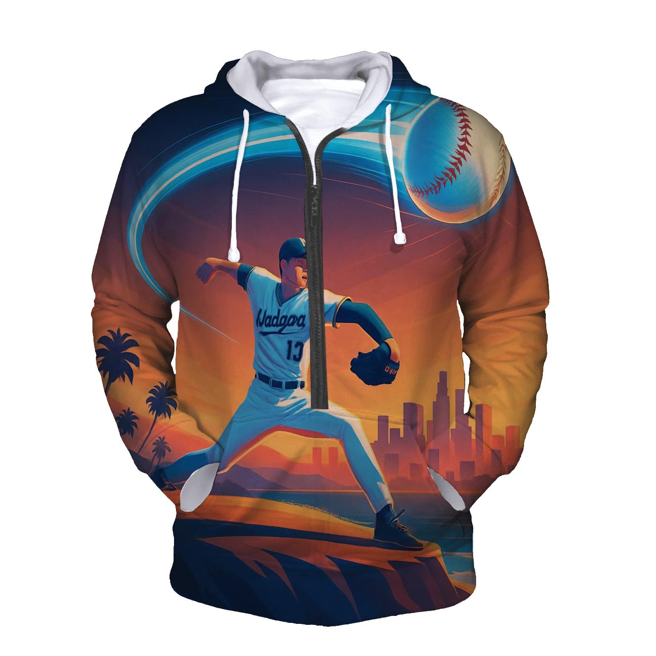 Skyline Fastball Over California Glow hoodie designs
