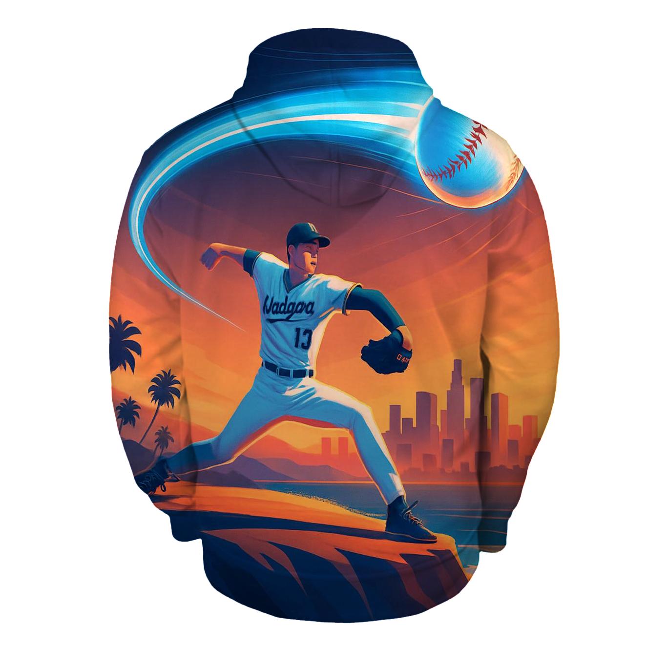 Skyline Fastball Over California Glow hoodie designs