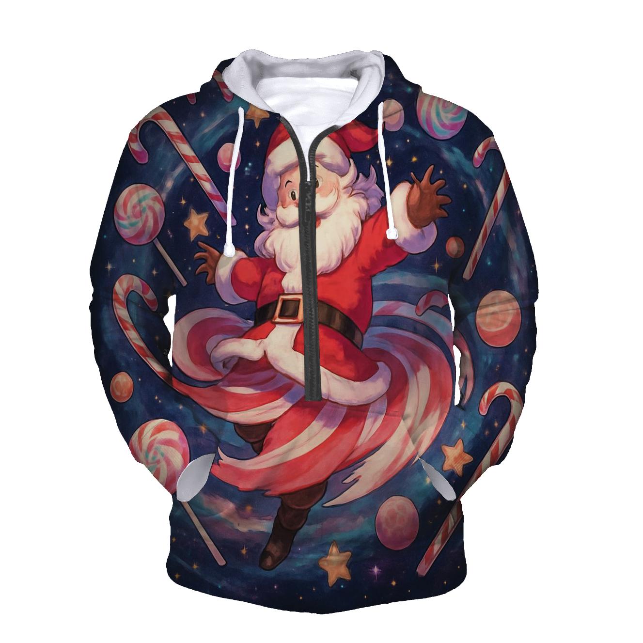 Candy Galaxy Santa Spin lightweight hoodies