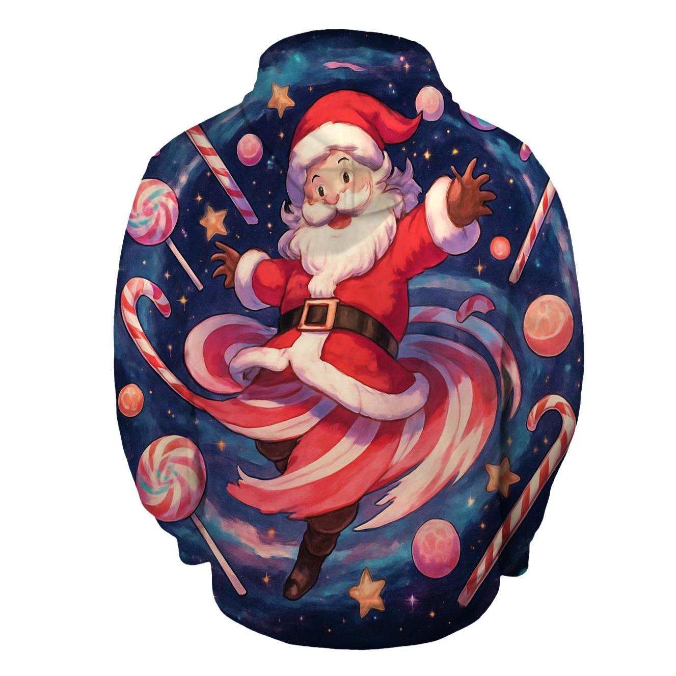 Candy Galaxy Santa Spin lightweight hoodies