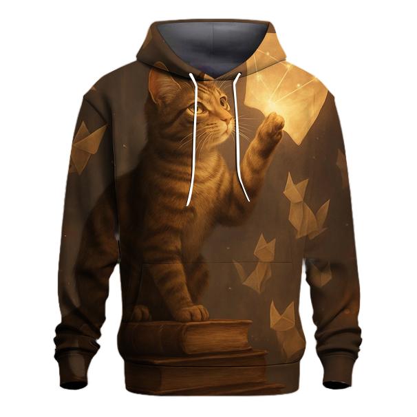 Library Of Floating Pages Cat embroidered hoodies