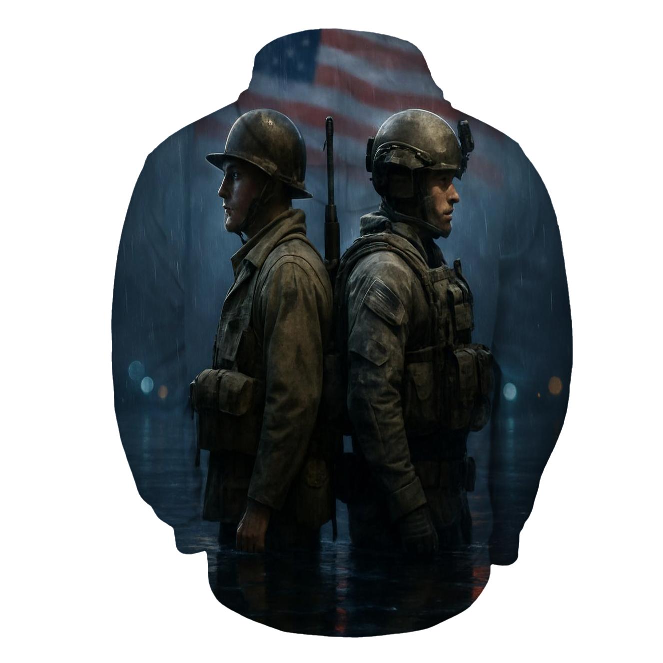 Brothers In Arms Flag Reflection heavyweight hoodies