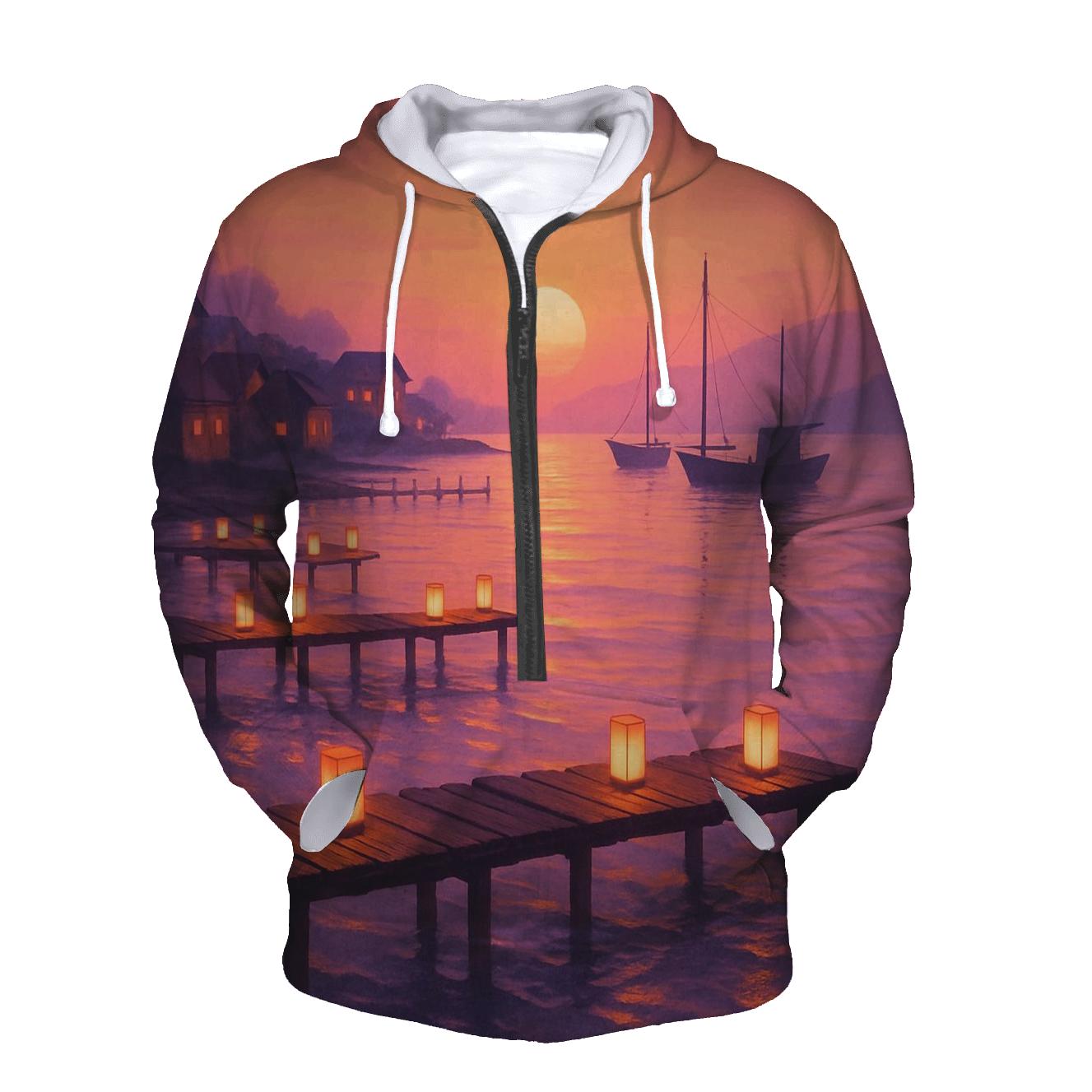 Lantern Shore At Falling Sun pullover hoodies