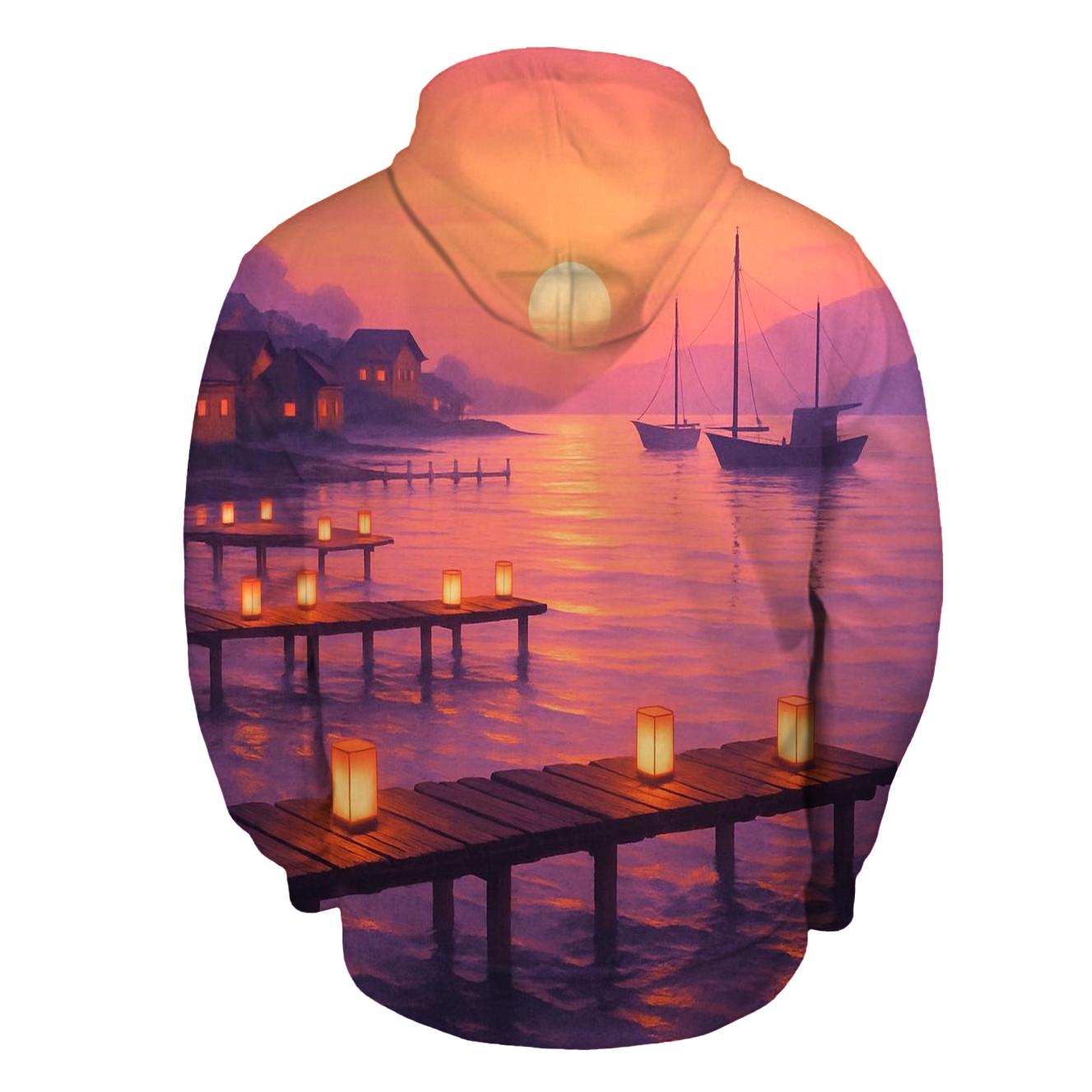 Lantern Shore At Falling Sun pullover hoodies