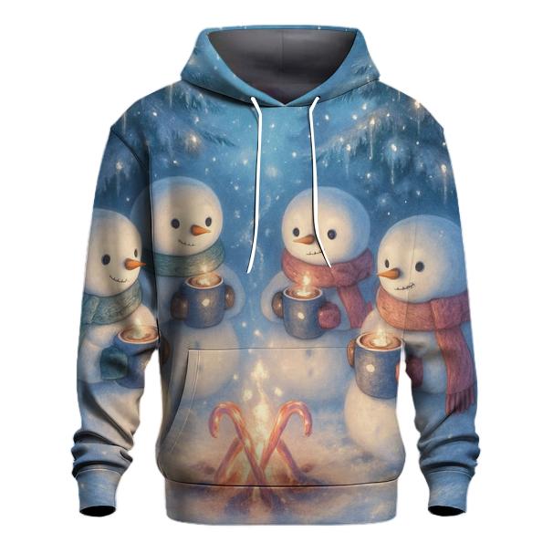 Snowman Hot Cocoa Campfire Circle graphic hoodies