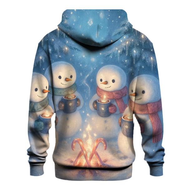 Snowman Hot Cocoa Campfire Circle graphic hoodies