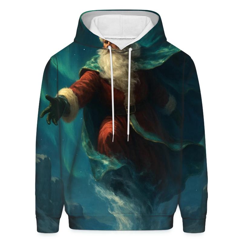 Arctic Aurora Santa Descent zip-up hoodies