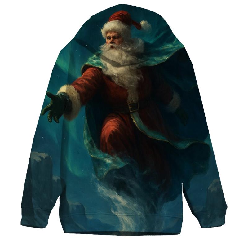 Arctic Aurora Santa Descent zip-up hoodies