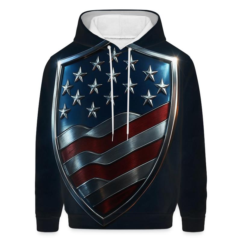 Midnight Metallic Banner Shield lightweight hoodies