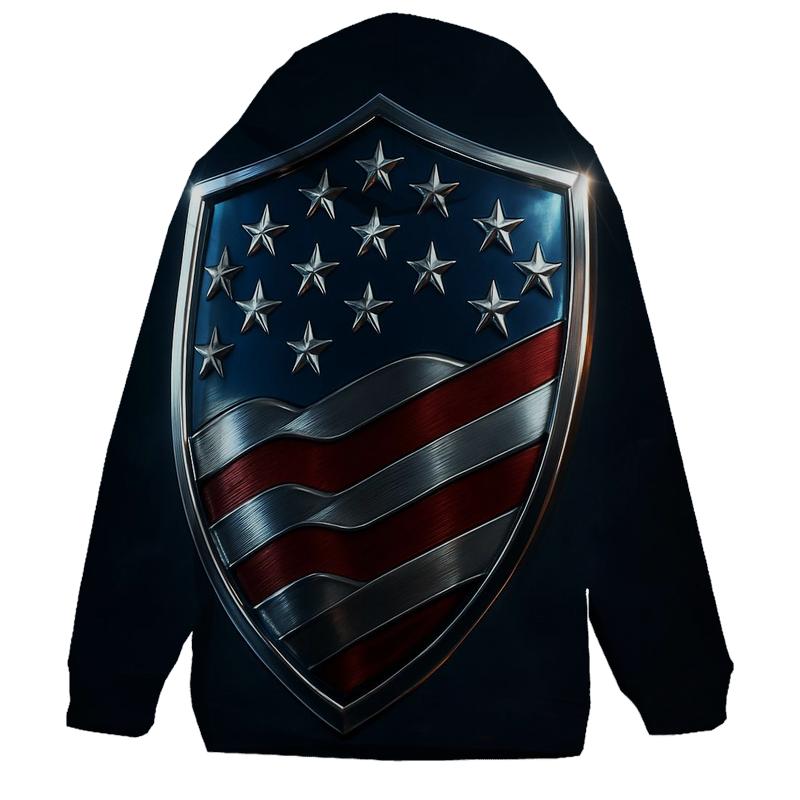 Midnight Metallic Banner Shield lightweight hoodies