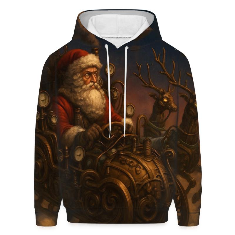 Steampunk Sky Captain Santa embroidered hoodies