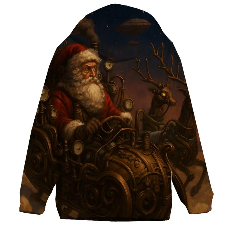 Steampunk Sky Captain Santa embroidered hoodies