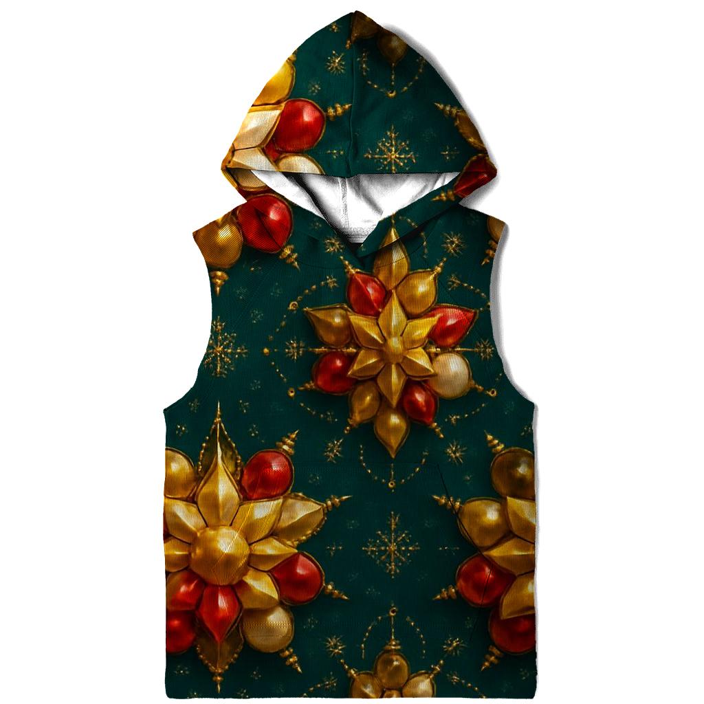 Christmas Bauble Kaleidoscope On Midnight Teal premium hoodies