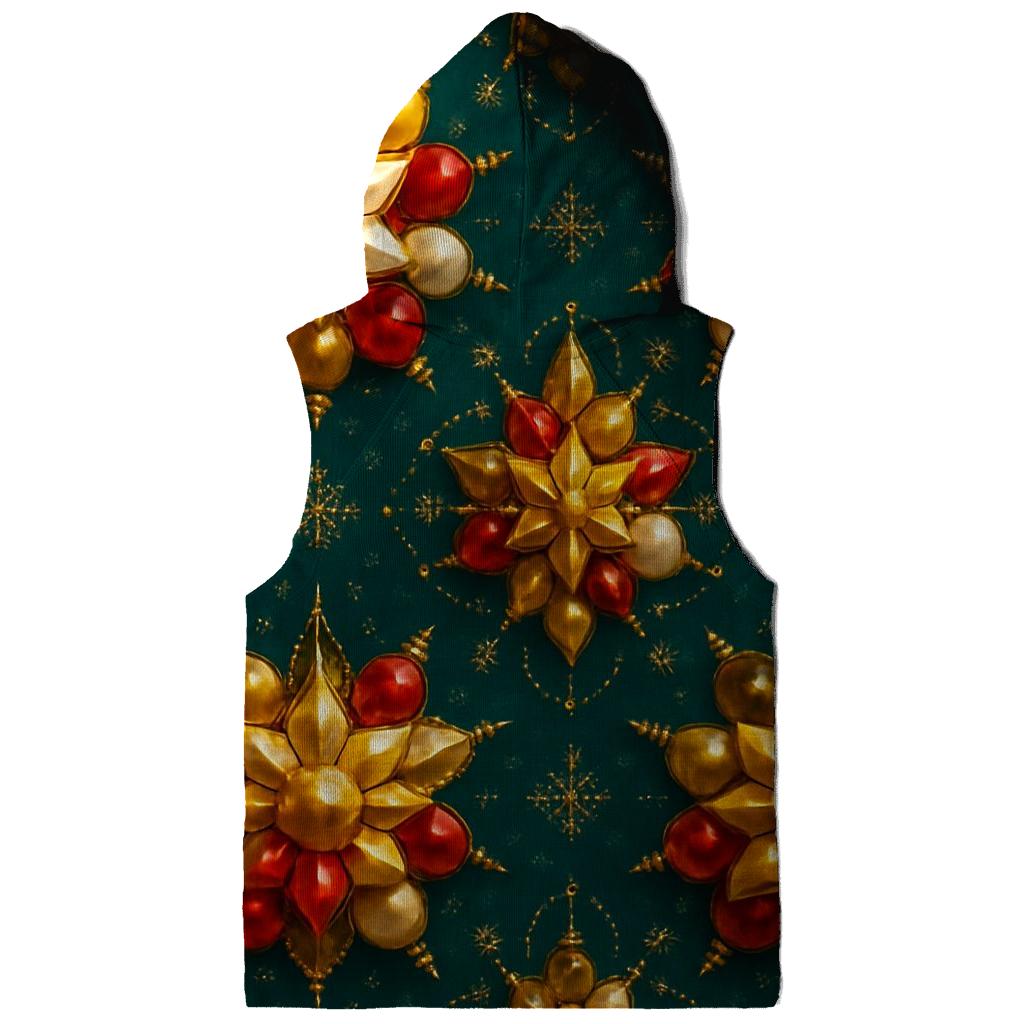 Christmas Bauble Kaleidoscope On Midnight Teal premium hoodies