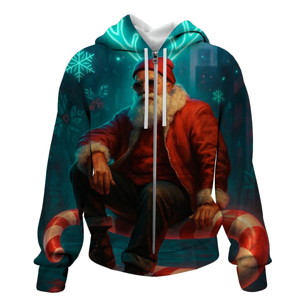 Cyber Street Santa Chill zip-up hoodies