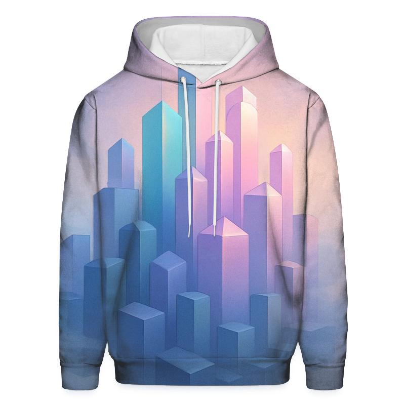 Iridescent Skyline Drift graphic hoodies