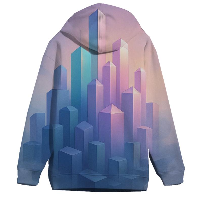 Iridescent Skyline Drift graphic hoodies