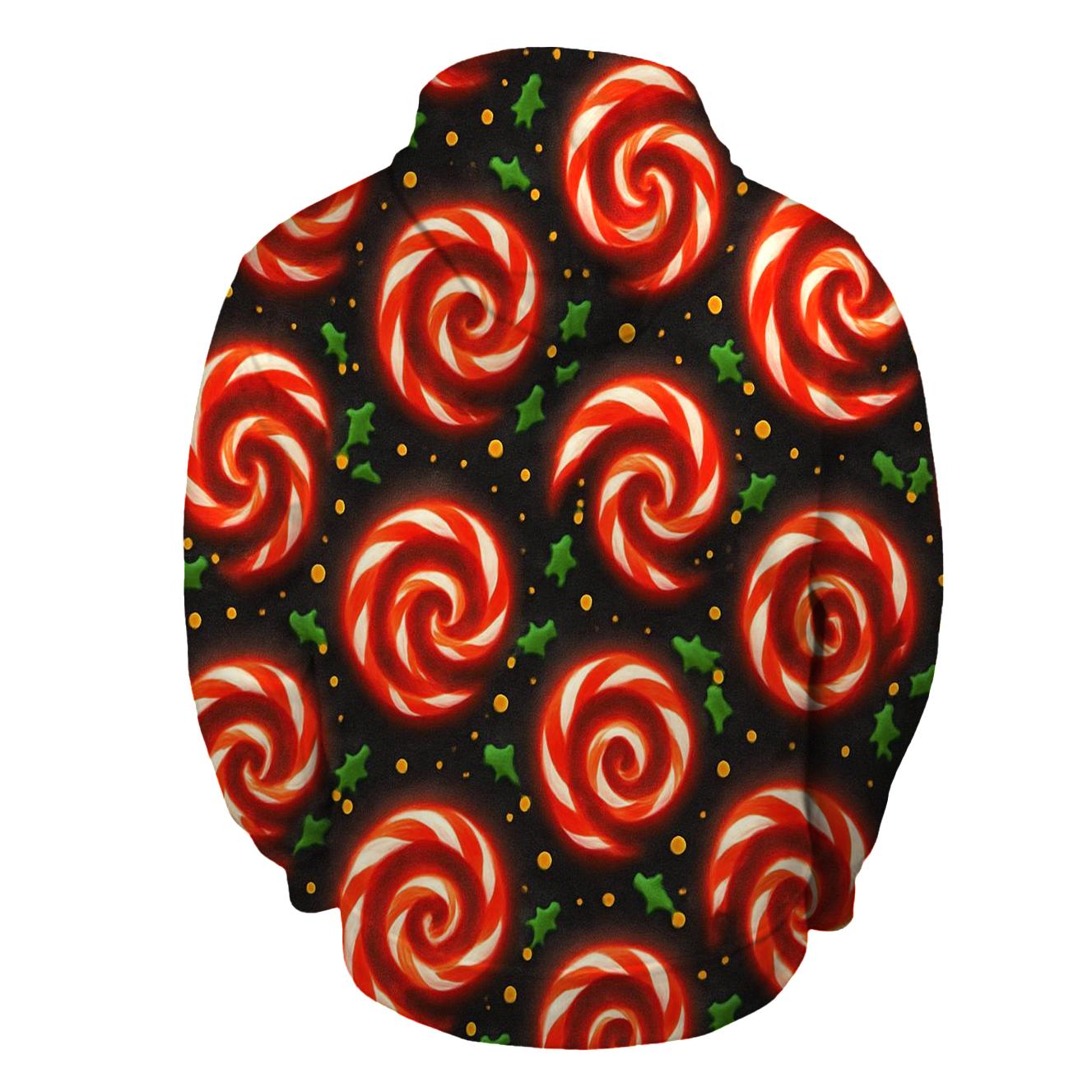 Candy Cane Spiral Constellations On Charcoal Night hoodie styles