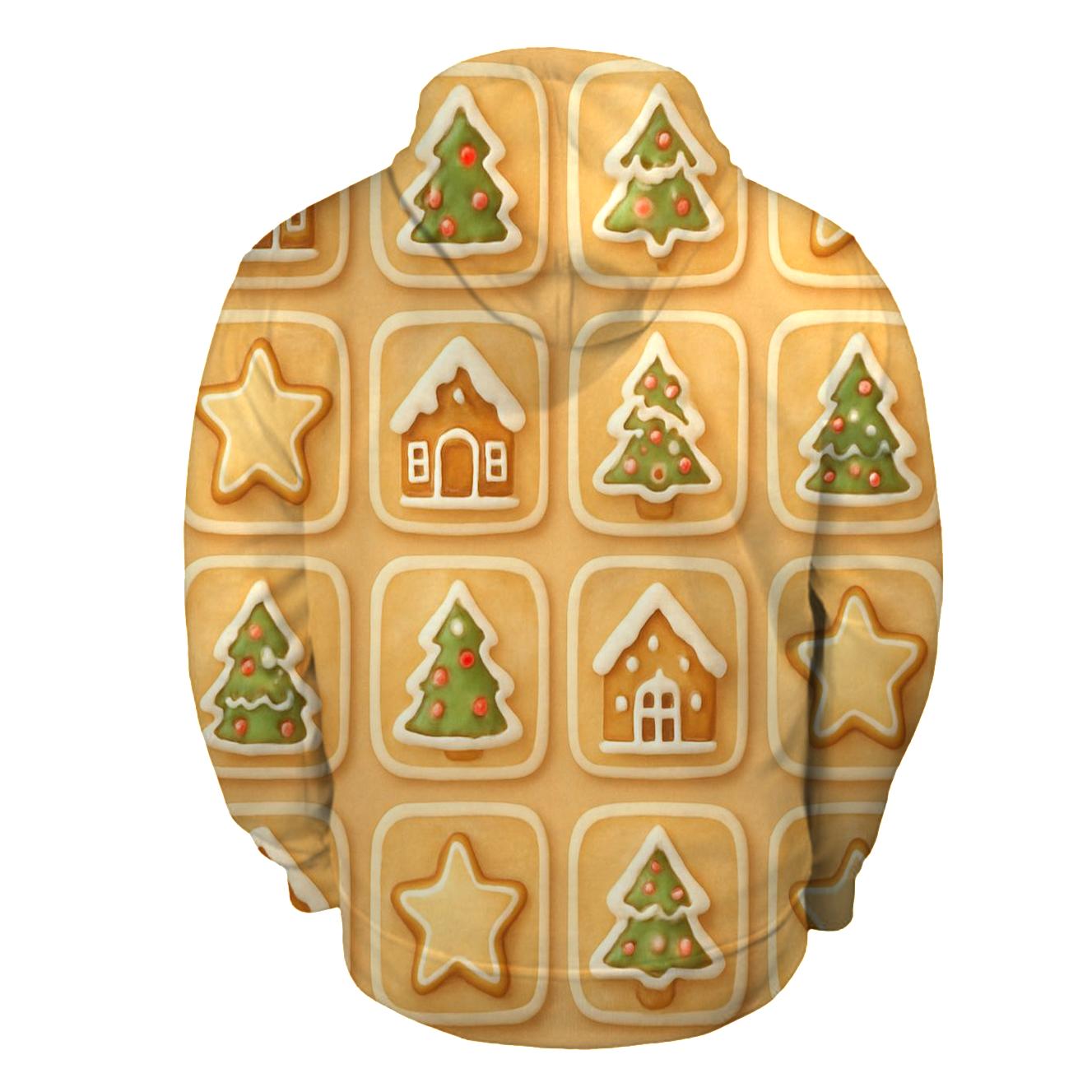 Gingerbread Village Tiles On Warm Beige pullover hoodies