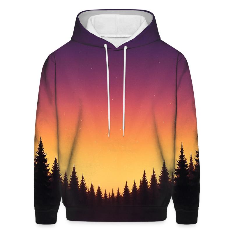 Forest Skyline Ember Veil graphic hoodies