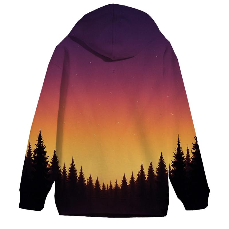 Forest Skyline Ember Veil graphic hoodies