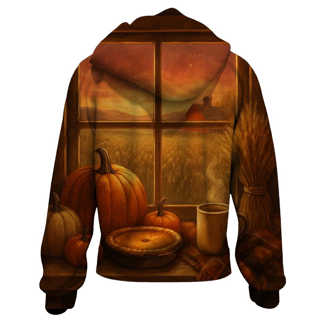 Farmhouse Window Harvest Glow embroidered hoodies