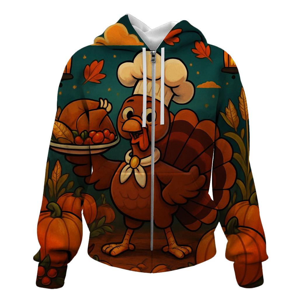 Turkey Chef Pumpkin Patch Banquet designer hoodies