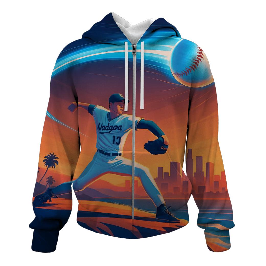 Skyline Fastball Over California Glow hoodie designs