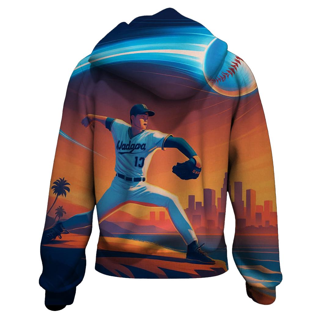 Skyline Fastball Over California Glow hoodie designs