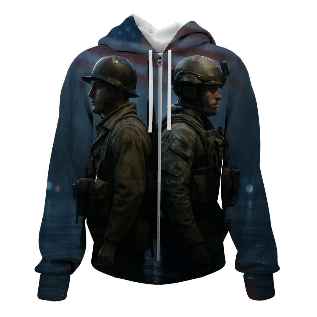 Brothers In Arms Flag Reflection premium hoodies