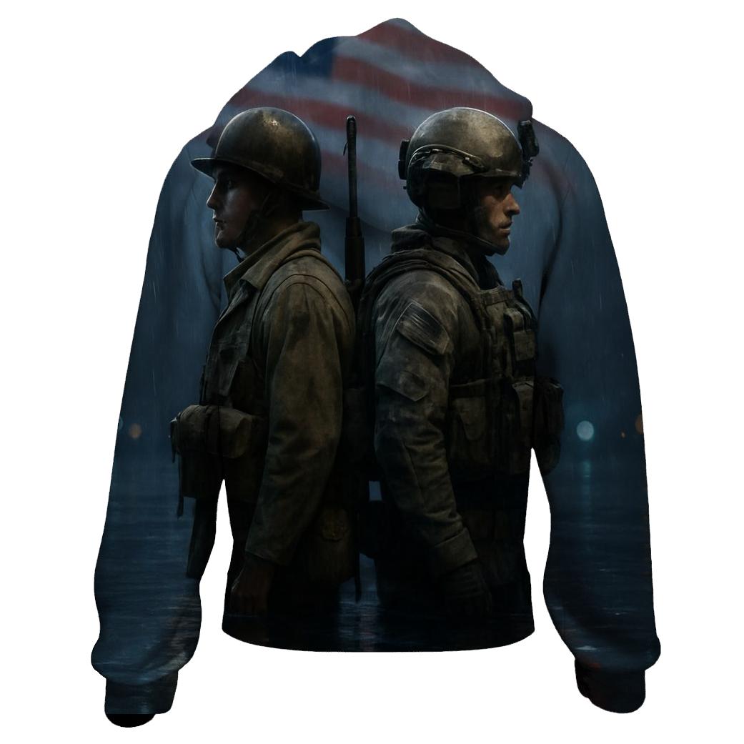 Brothers In Arms Flag Reflection premium hoodies