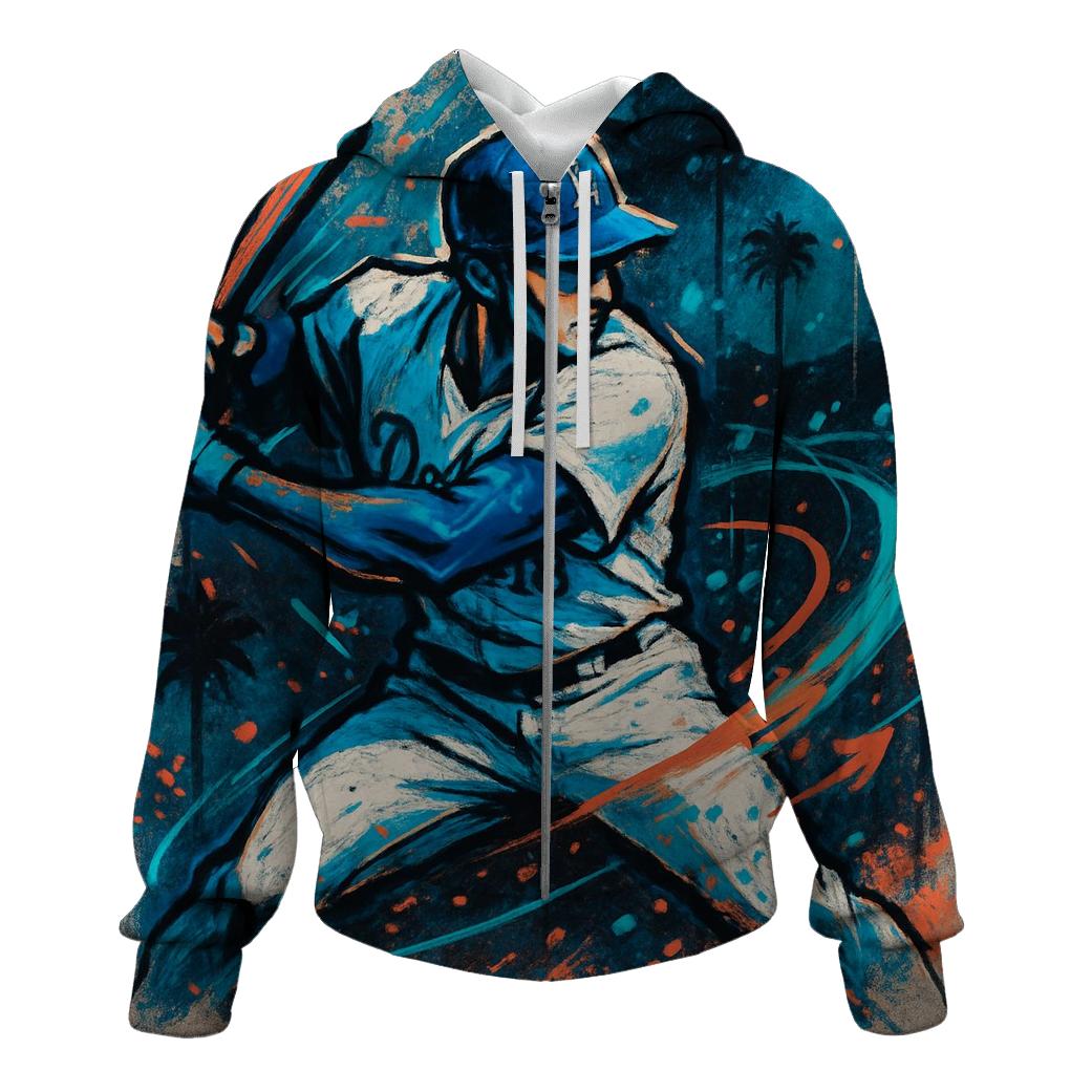 Dodger Blue Street Graffiti Swing custom hoodies