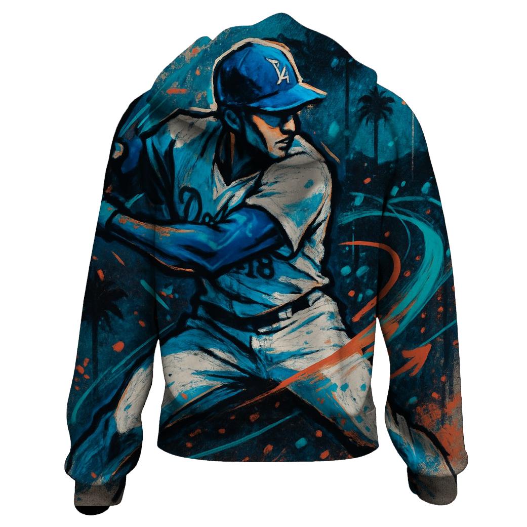 Dodger Blue Street Graffiti Swing custom hoodies