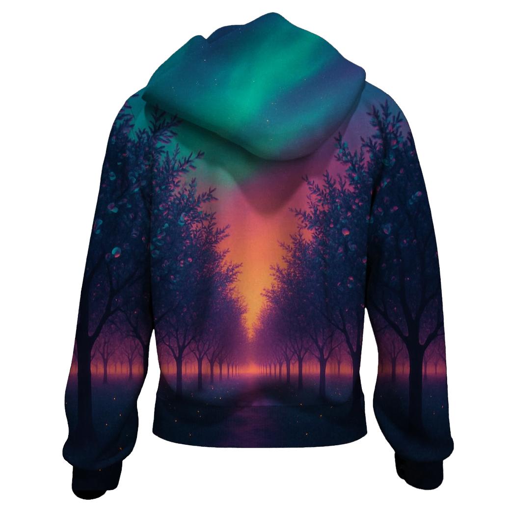 Aurora Orchard Sunset Drift zip-up hoodies