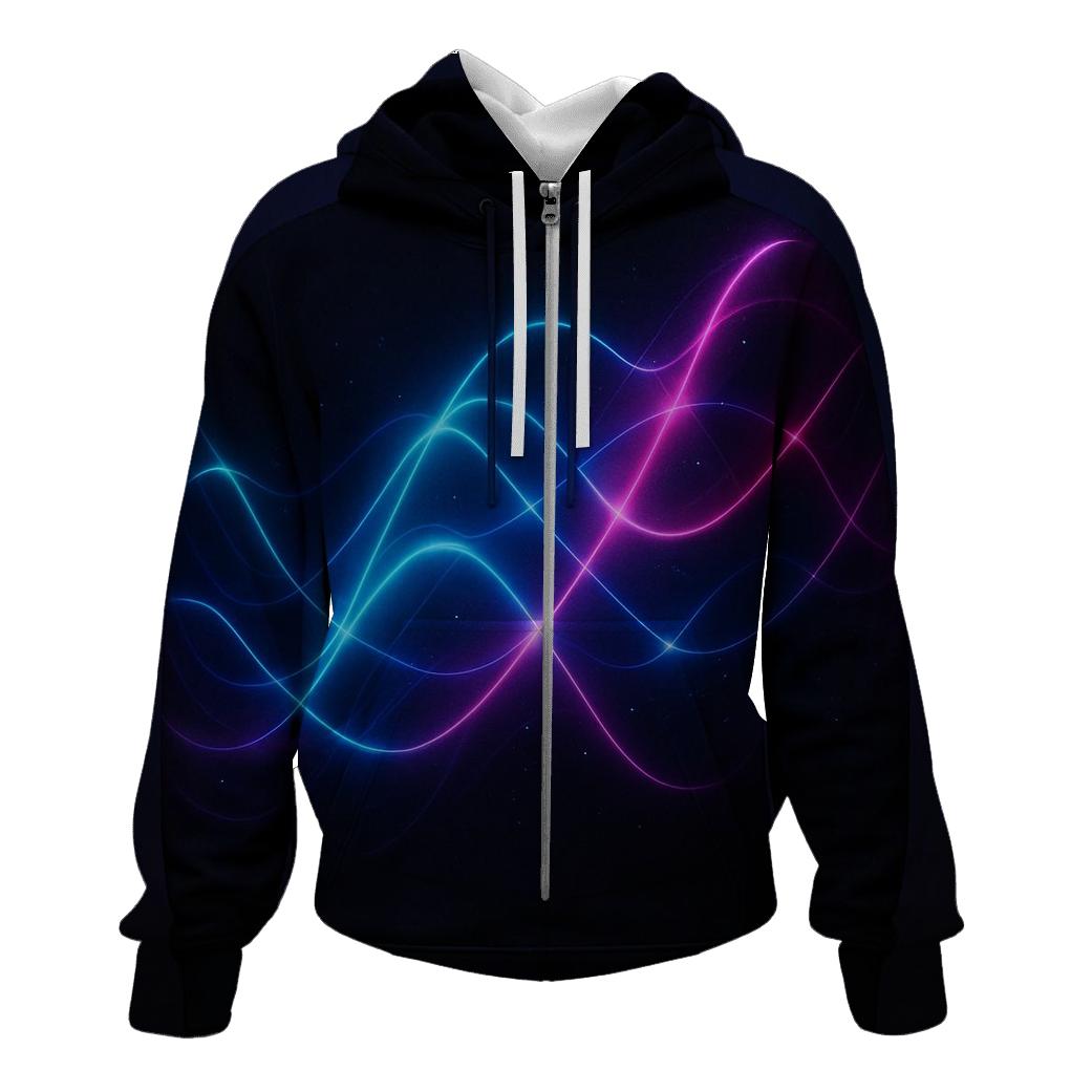 Luminous Wave Constellation zip-up hoodies
