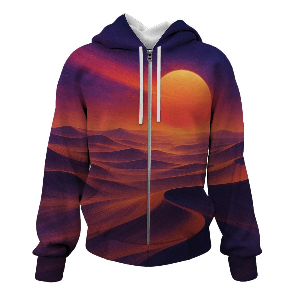 Crimson Dunes And Falling Star Sun custom hoodies