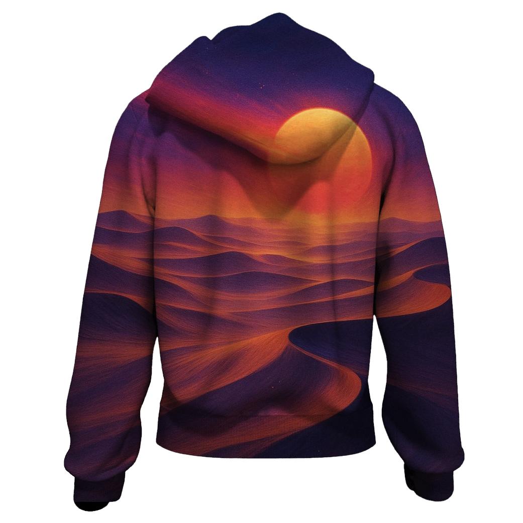 Crimson Dunes And Falling Star Sun custom hoodies